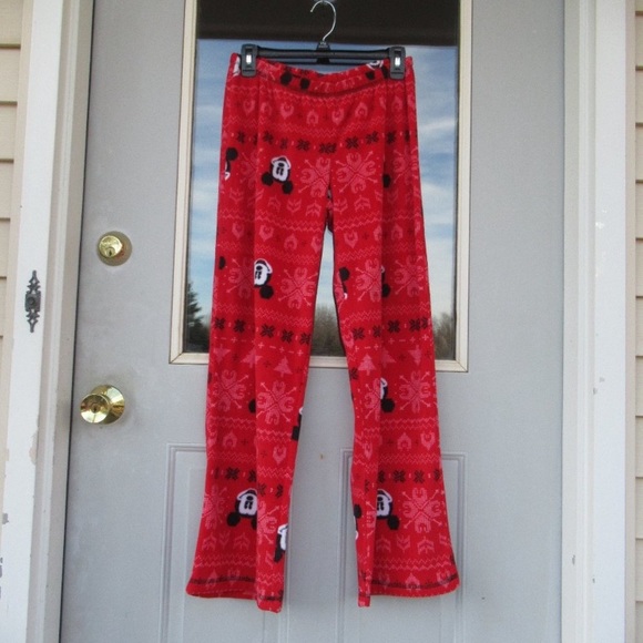 Relist12/21 NWOT Disney Mickey mouse fleece PJ set pant & button down top size M - Picture 11 of 13